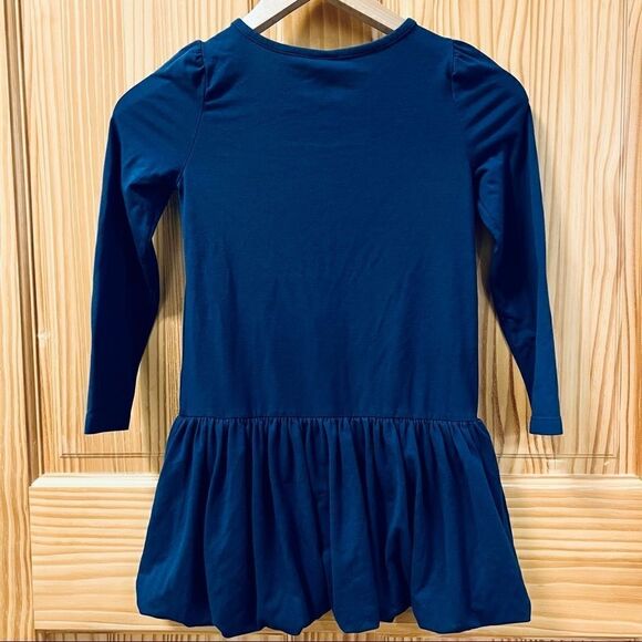 Gymboree navy blue sparkly sequin bow neck detail bubble skirt casual knit dress - Picture 3 of 5
